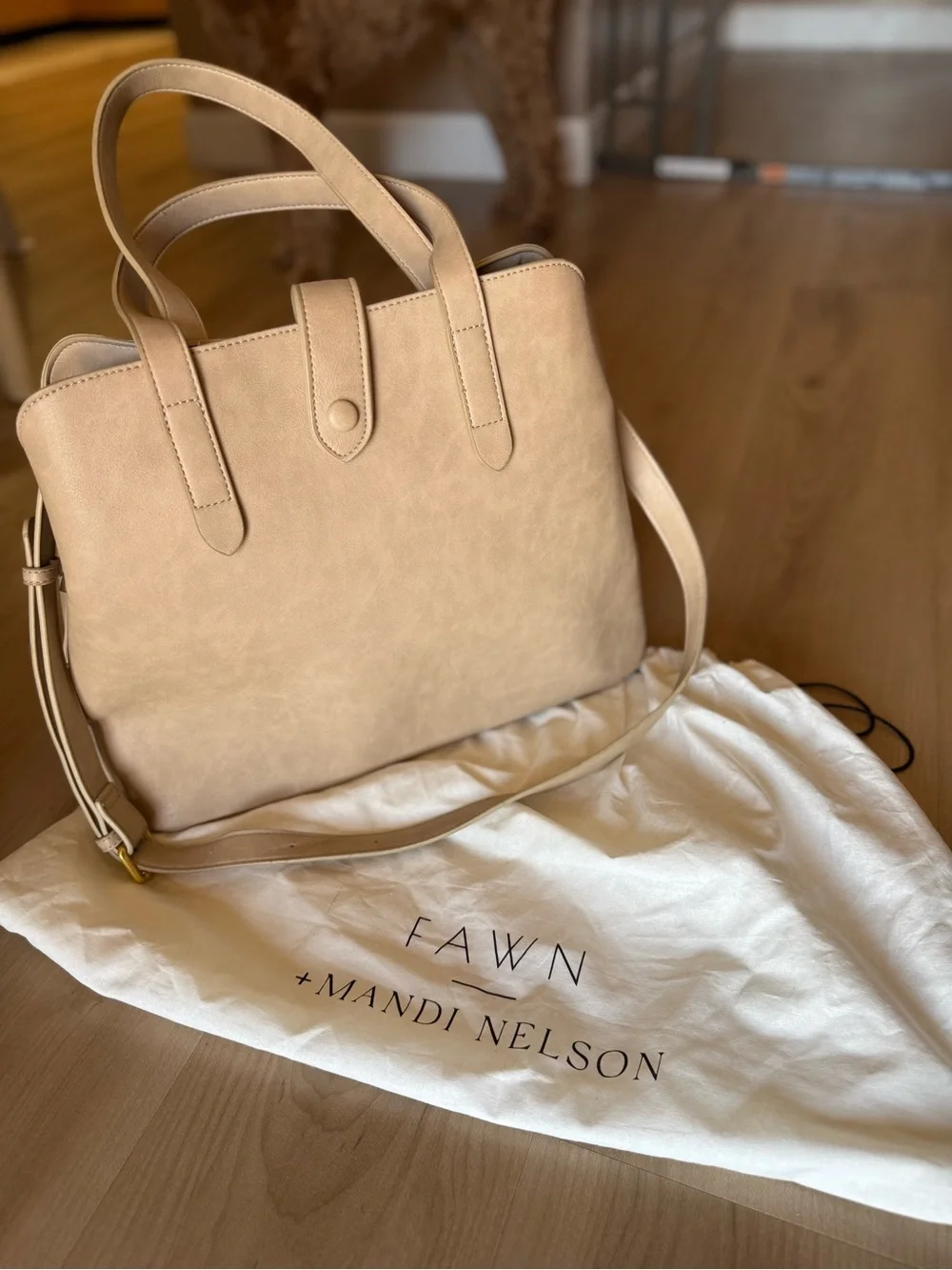 Fawn Design Beige Convertible Tote